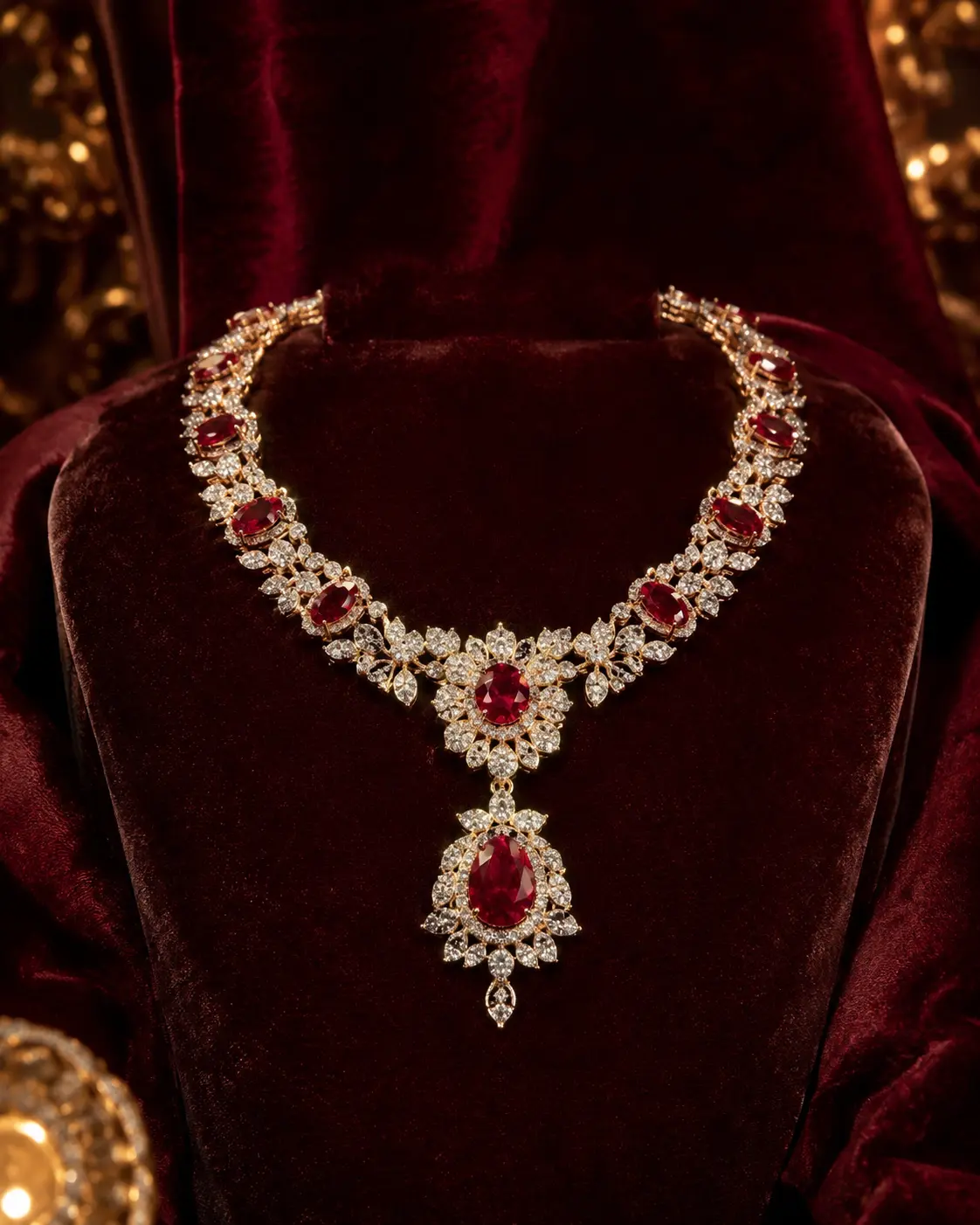 Luxury Ruby and Diamond Necklace